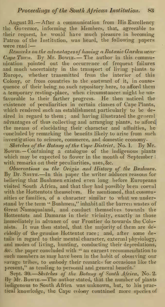 Iamge of the first of the Proceedings of the South African Institution, 1829-1830
