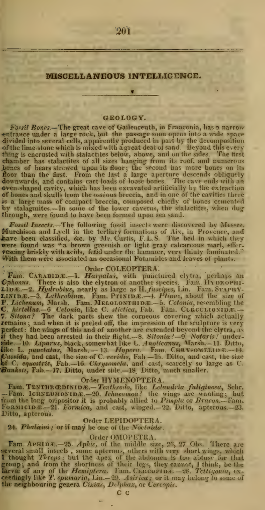 Image of the first page of the article titled Miscellaneous intelligence