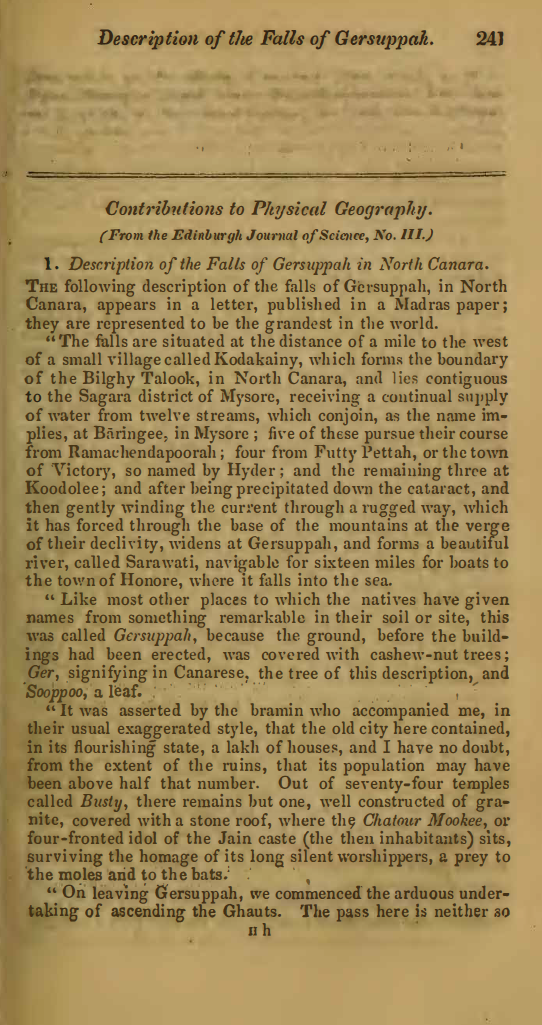 Image of the first page of the article titled Contributions to physical geography