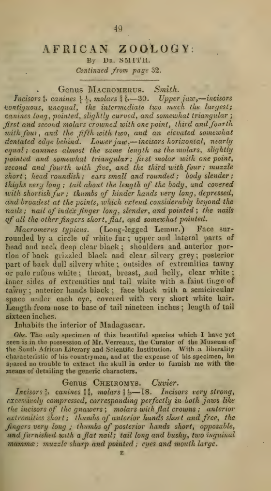 Image of the first page of the article titled African zoology